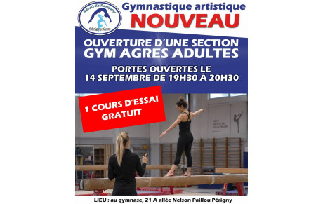 séance d'essai à   19h30 le lundi gym aux agrès adultes